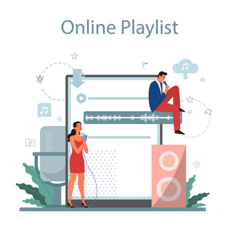 Music streaming service and platform. Streaming music onlineのイラスト素材