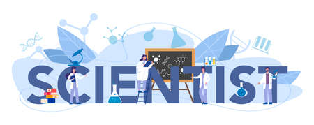 Scientist typographic header concept. Idea of educationのイラスト素材