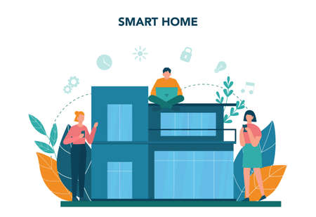 Smart home concept. Idea of wireless technology and automation.のイラスト素材