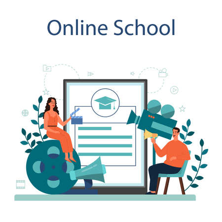 Producer online service or platform. Film and music production.のイラスト素材