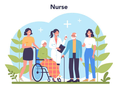 Nurse service concept. Medical occupation, hospital and clinic staff.のイラスト素材