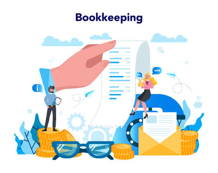 Accountant office manager. Professional bookkeeper. Concept ofのイラスト素材