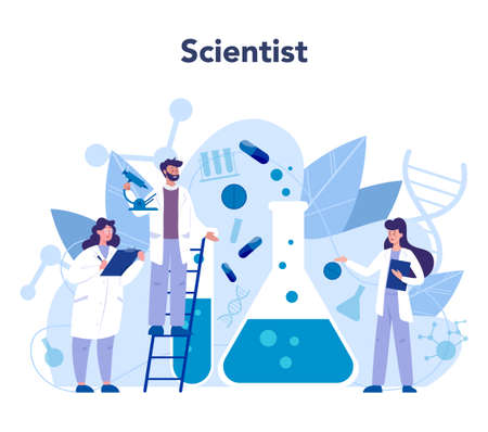 Geneticist concept. Medicine and science technology. Scientist workのイラスト素材