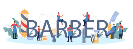 Barber typographic header concept. Idea of hair and beard care.のイラスト素材