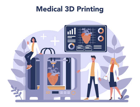 3D Printing technology concept. 3D printer equipment and engineer. Modern prototyping and...