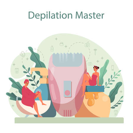 Depilation and epilation concept. Hair removal methods idea.のイラスト素材