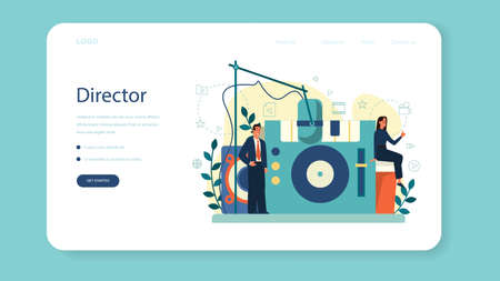 Producer web banner or landing page. Film and music production.のイラスト素材