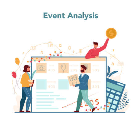 Event manager or service concept. Celebration or meetingのイラスト素材