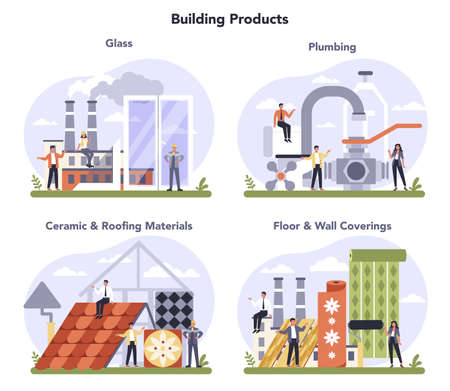 Building products industry set. Home repair and renovation concept.のイラスト素材