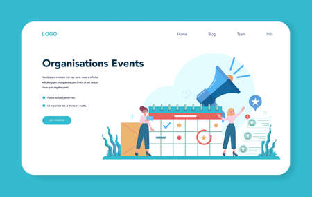 Event manager or service web banner or landing page. Celebrationのイラスト素材