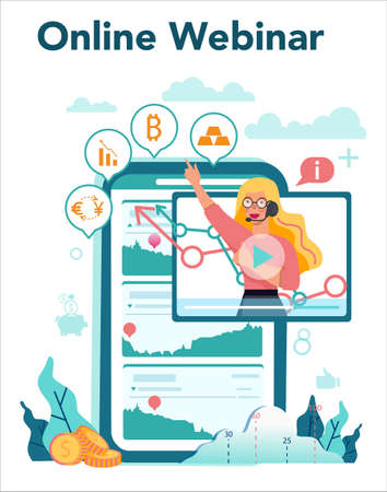 Financial broker online service or platform. Income, investmentのイラスト素材