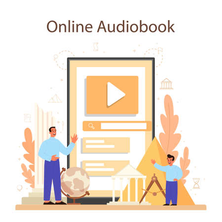 History online service or platform. History school subjectのイラスト素材