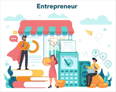 Enterpreneur concept. Idea of lucrative business, strategyのイラスト素材