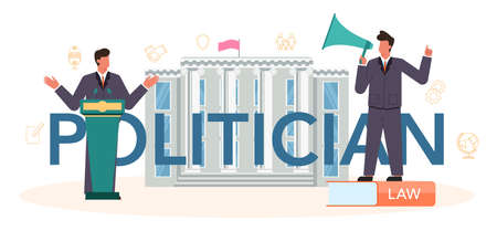 Politician typographic header. Idea of election and governement.のイラスト素材