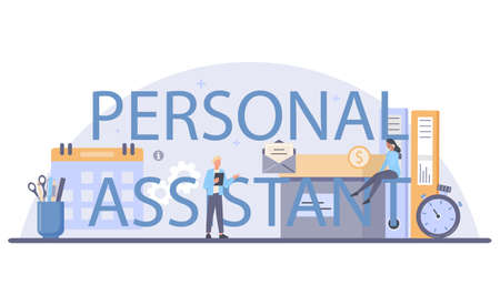 Businessman personal assistant typographic header. Professional helpのイラスト素材