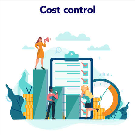 Economists concept. Business people work with money. Idea ofのイラスト素材