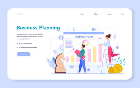 Economists web banner or landing page. Business planningのイラスト素材