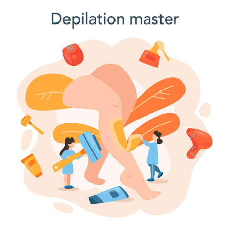 Depilation and epilation concept. Hair removal methods idea.のイラスト素材