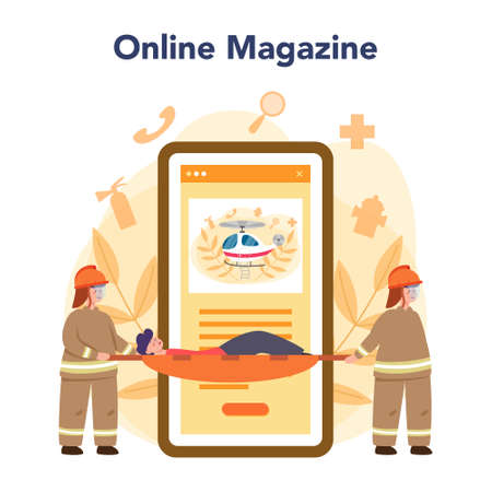 Urgency rescuer help online service or platform. Ambulanceのイラスト素材