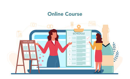 Wedding planner online service or platform. Professional organizerのイラスト素材