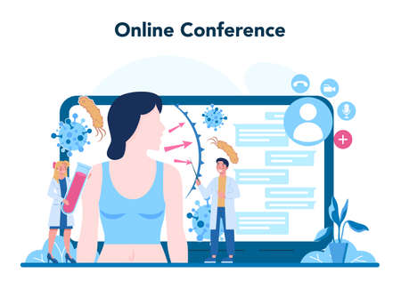 Professional immunologist online service or platform. Idea of healthcareのイラスト素材