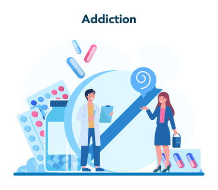 Narcologist concept. Professional medical specialist. Drug and tobaccoのイラスト素材