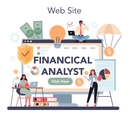 Financial analyst or consultant online service or platformのイラスト素材