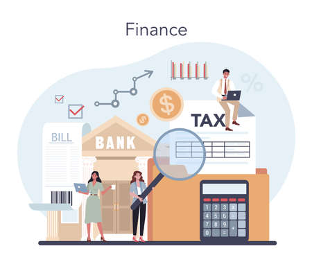 Financial advisor or financier concept. Business characterのイラスト素材