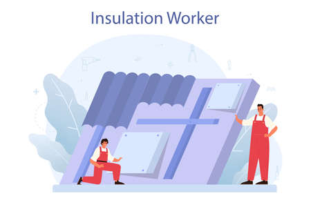Insulation concept. Thermal or acoustic insulation. Construction industryのイラスト素材