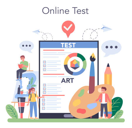Art school education online service or platform. Studentのイラスト素材