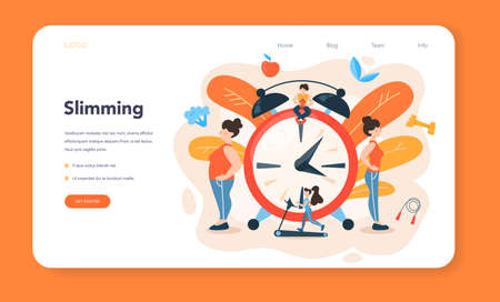 Slimming specialist web banner or landing page. Diet, plan,のイラスト素材
