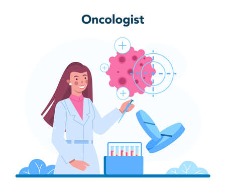 Professional oncologist concept. Cancer disease diagnostic and treatmentのイラスト素材