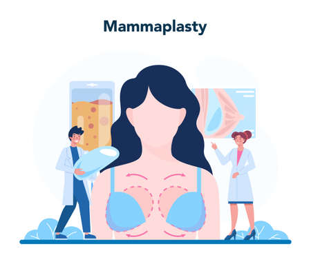 Plastic surgeon concept. Idea of body and face correction.のイラスト素材