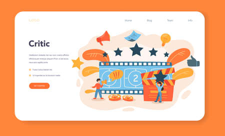 Professional critic web banner or landing page. Journalistのイラスト素材