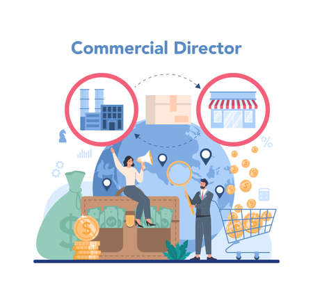 Commercial director concept. Business planning and sales growthのイラスト素材