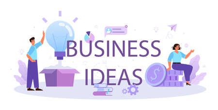 Business idea typographic header. Creative innovation and brainstormのイラスト素材