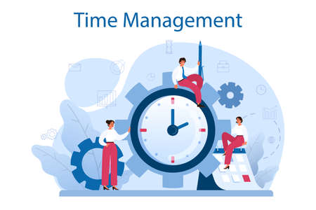 Time management concept. Business people work timeのイラスト素材