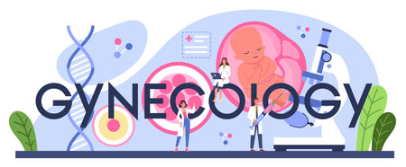 Gynecology typographic header. Women health doctor, IVF specialistのイラスト素材