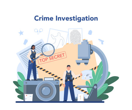 agent concept. police officer or inspector investigatingのイラスト素材