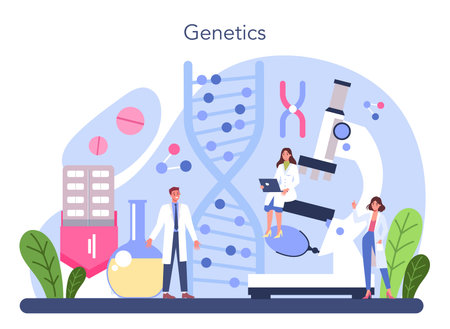 Geneticist concept. Medicine and science technology. Scientist workのイラスト素材