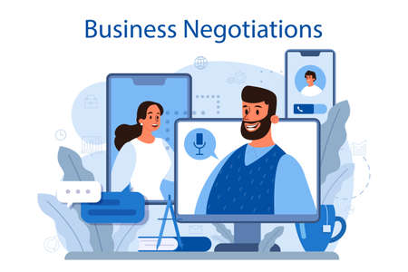 Business negotiations concept. Business planning and developmentのイラスト素材
