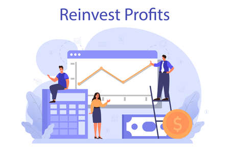 Profit reinvestment concept. Investing business profit in a new projectのイラスト素材