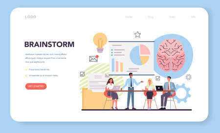 Brainstorm web banner or landing page. New idea generationのイラスト素材