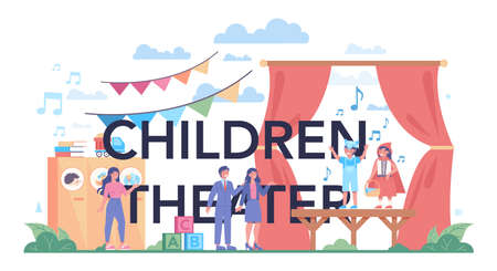 Children theater typographic header. Children creative subjectのイラスト素材