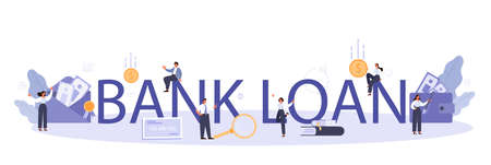 Bank loan support typographic header. Business support from a governmenのイラスト素材
