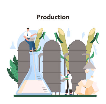 Sugar production industry. Saccharose and fructose extractedのイラスト素材