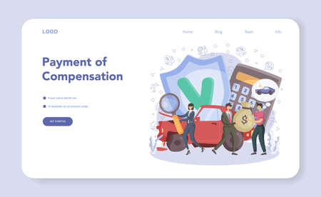 Insurance agent web banner or landing page. Idea of securityのイラスト素材