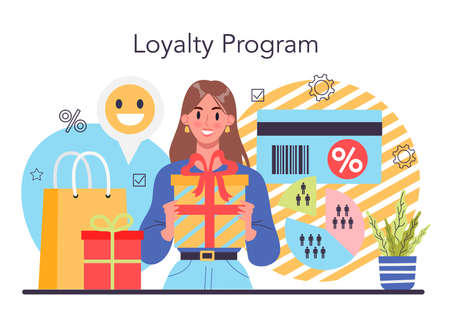Customer loyalty concept. Marketing program development for client retentionのイラスト素材