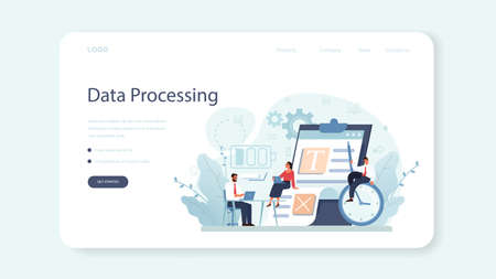 Employee efficiency web banner or landing page. Business staff managementのイラスト素材