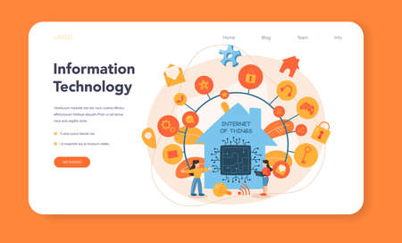 Internet of things web banner or landing page. Idea of cloudのイラスト素材
